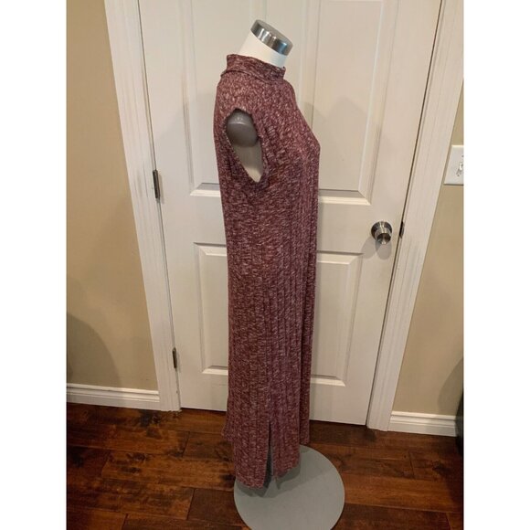 Saturday Sunday Long Soft Heathered Purple Ribbed Sleeveless Dress, Size Small - Picture 4 of 6